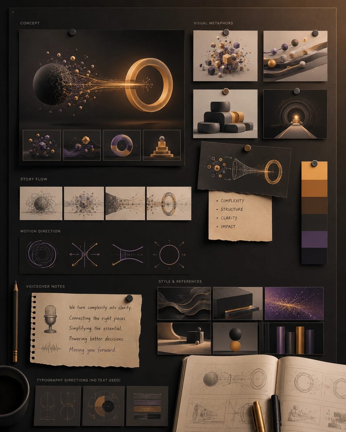 Visual development board for an animated explainer